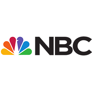 The nbc logo on a green background.